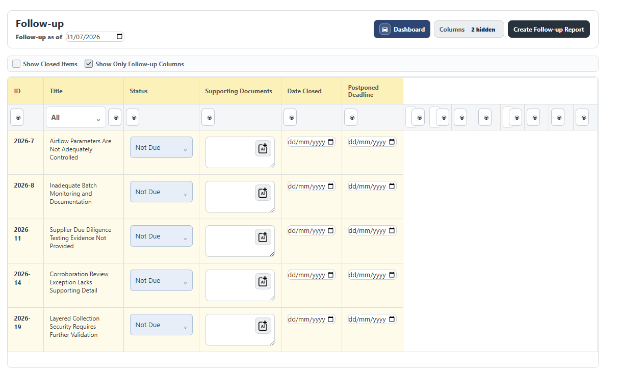 AuditTeam.app audit action follow-up workspace
