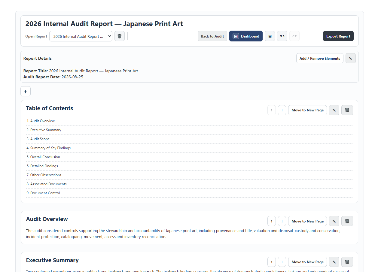 AuditTeam.app AI-assisted audit report builder